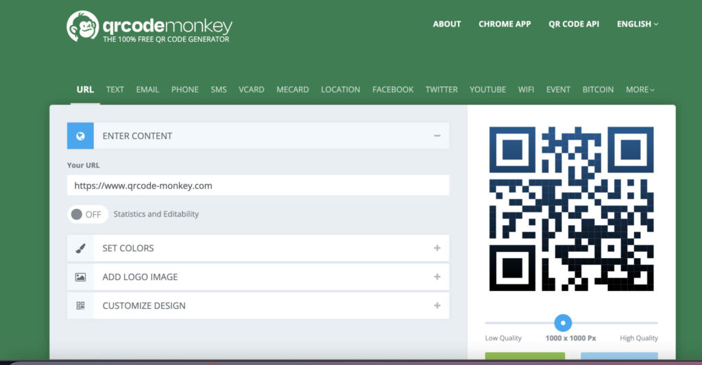 API ตัวสร้างโค้ด QR 9 อันดับแรก - QRCode Monkey